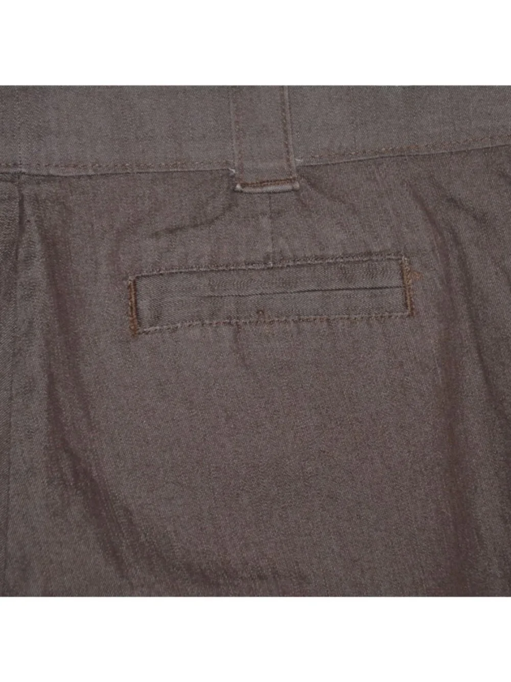 Lee No Gap Waistband Pants Womens 16 M Brown Straight Leg Stretch Cotton Trouser